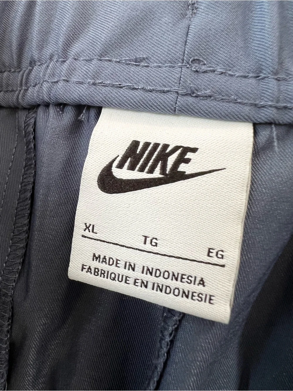 Nike Club Men's Woven Tapered Slate Blue Elastic-Waist Athletic Pants XL - Picture 6 of 9